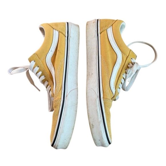 Vans Old Skool Unisex Sneaker Low Top Shoes in Yellow & White Size US 8 (Womens) - Picture 3 of 7